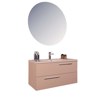 Kobos Serenity 100 cm Banyo Dolabı Seti Rose