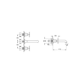 VitrA Origin Classic Ankastre Lavabo Bataryası 3 Delikli Soft Bakır A4289029