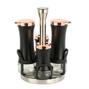 Vitale Siyah-Bakır 4'lü Baharatlık Seti MTFK.0131