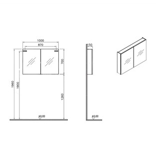 VitrA Arkitekt Dolaplı Ayna 100 cm Krom 66137