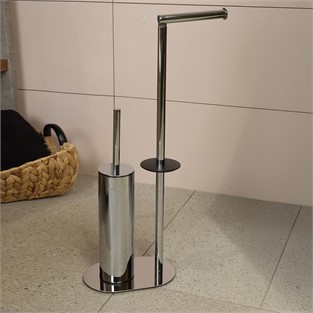 Kobos Hareketli WC Set Yuvarlak Parlak Krom KBW-829CR
