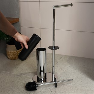 Kobos Hareketli WC Set Yuvarlak Parlak Krom KBW-829CR
