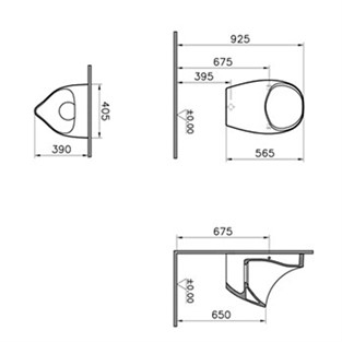 VitrA Arkitekt Susuz Pisuvar Beyaz 5419B603-0205