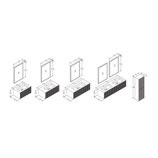 ORKA Cube Boy Dolabı Mat Antrasit 40 cm ORKA3000365