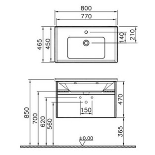 VitrA S50+ Lavabo Dolabı 80 cm Altın Kiraz 54739