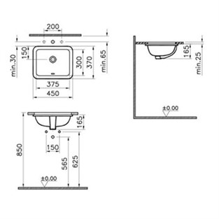 VitrA S20 Tezgahaltı Lavabo 38 cm 5473B003-0618