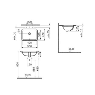 VitrA S20 Tezgahaltı Lavabo 43Cm Beyaz 5474B003-0618
