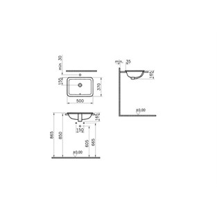 S20 Tezgahüstü Lavabo 50 cm-Beyaz 5474B003-0642