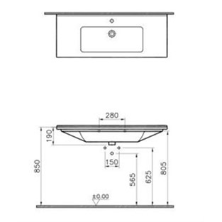 VitrA S50 Etajerli Lavabo 120 cm 5480B003-0001