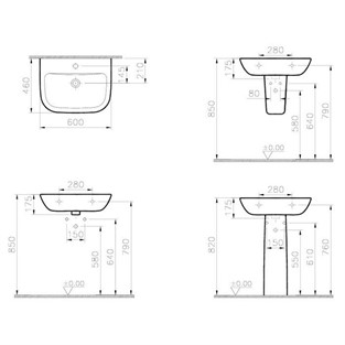 VitrA S20 Lavabo 60 cm 5503L003-0001