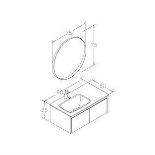ORKA Lisbon Banyo Dolabı Takımı Mat Beyaz 90 cm ORKA5000388