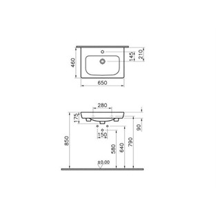 S20 Etajerli Lavabo 65 cm-Beyaz 5522B003-0001