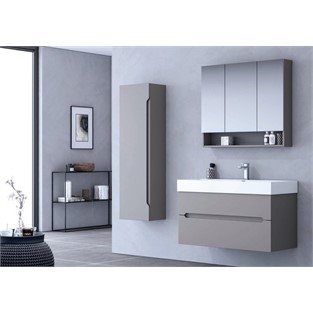ORKA Malta Banyo Dolabı Takımı Mat Gri Lake 100 cm ORKA5000425