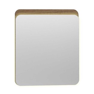 VitrA Nest Trendy Aydınlatmalı Ayna 60 cm Hareli Doğal Ahşap 56160