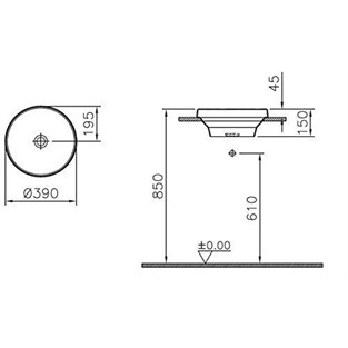Frame Tezgahüstü Yuvarlak Lavabo-Beyaz 5651B403-0016
