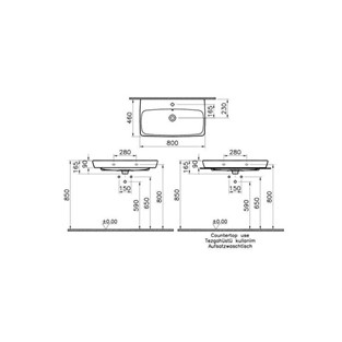 Metropole Çanak Lavabo 80 cm-Beyaz 5663B003-0973