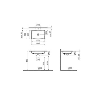 Metropole Tezgahaltı Lavabo 60 cm-Beyaz 5668B003-1082