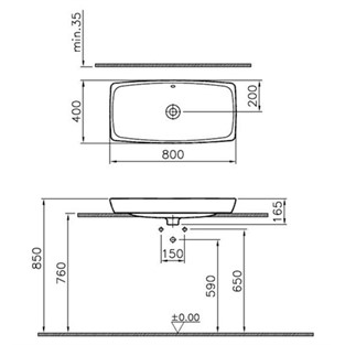 VitrA Metropole Çanak Lavabo 80 cm 5669B003-0012