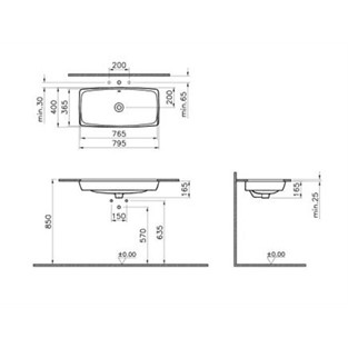 Metropole Tezgahaltı Lavabo 80 cm-Beyaz 5669B003-1082