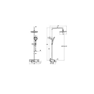 Artema Core Round Termostatik Banyo Bataryalı Duş Sistemi Mat Siyah A4730936