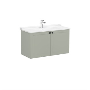 VitrA Root Classic Kapaklı Lavabo Dolabı 100 cm Mat Retro Yeşil 68749