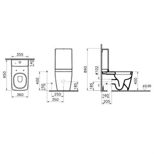 VitrA Metropole Duvara Tam Dayalı Klozet 5677B003-0092