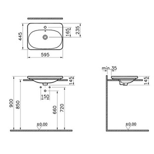 VitrA Nest Trendy Etajerli Lavabo 60 cm 5685B003-0001