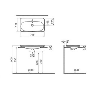 VitrA Nest Trendy Etajerli Lavabo 80 cm 5686B003-0001