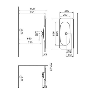VitrA Nest Trendy Tezgah Lavabo 100 cm 5687B003-0001
