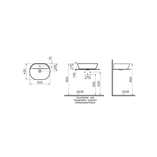VitrA Geo Çanak Lavabo Siyah 7428B070-0001
