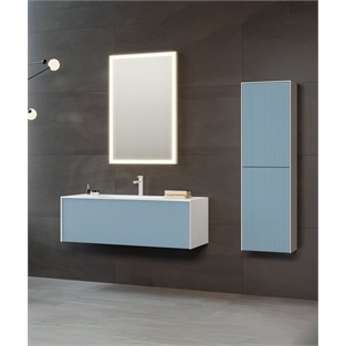 ORKA Cube Banyo Dolabı Takımı Mat Açık Mavi 100 cm ORKA5000168