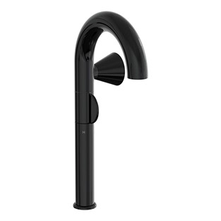 VitrA Liquid Yüksek Lavabo Bataryası (Sağdan Kullanım) Parlak Siyah A4279139