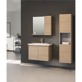 ORKA Düden Kapaklı Banyo Dolabı Takımı Odeon Beyaz Meşe 80 cm ORKA5002666