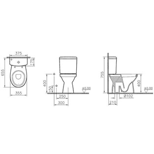 VitrA Takım Klozet Arkadan Çıkışlı 65 cm 5820L003-0088
