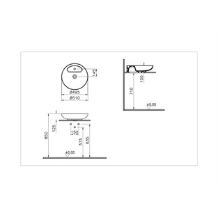 VitrA Memoria Çanak Lavabo Mat Siyah 5880B483-0563