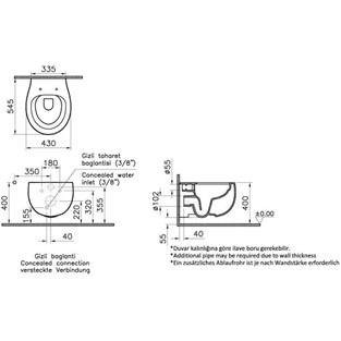 VitrA Memoria Rim-ex Asma Klozet-Beyaz 5885B403-0559