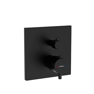 Artema Flow Square Ankastre Termostatik Duş Bataryası V-box Mat Siyah A4335836