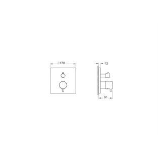 Artema Flow Square Ankastre Termostatik Duş Bataryası V-box Mat Siyah A4335836