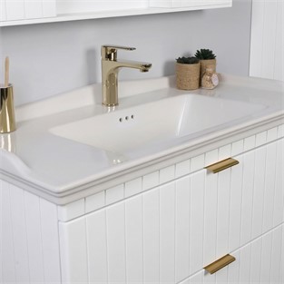Kobos Noble 100 cm Banyo Dolabı Seti Bianco