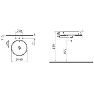 Metropole Çanak Lavabo 45 cm-Beyaz 5940B003-0012