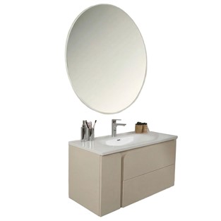 Kobos Future 100 cm Banyo Dolabı Seti Vanilla Grey