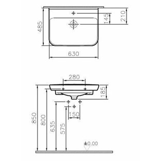 VitrA Sento Etajerli Lavabo 60 cm 5946B003-0001