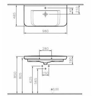 VitrA Sento Etajerli Lavabo 100 cm 5948B003-0001