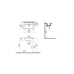 VitrA İntegra Etajerli Lavabo 60 cm 7035B003-0001