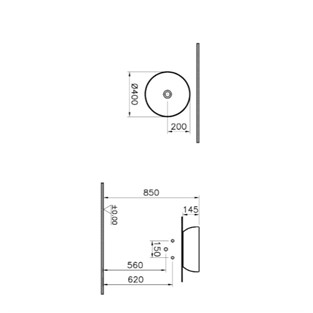 VitrA Outline Lavabo 40 Cm Mat Siyah 5992B483-0016