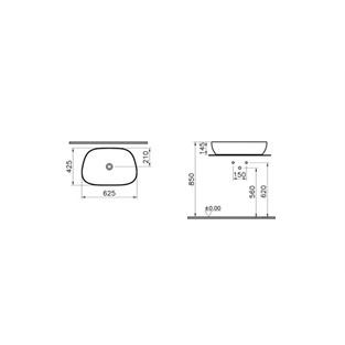 VitrA Outline Çanak Lavabo 60 cm Beyaz 5993B403-0016