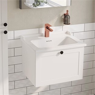 VitrA Root Classic Lavabo Dolabı Tek Çekmeceli Mat Beyaz 60cm