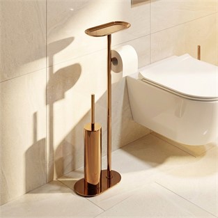Kobos Nova Hareketli WC Set Yuvarlak Parlak Bakır KBW-836-1RS