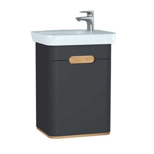 VitrA Sento Lavabo Dolabı 50 cm Kapaklı Mat Antrasit Sol 60803