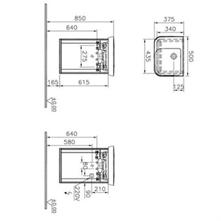 VitrA Sento Lavabo Dolabı 50 cm Kapaklı Mat Antrasit Sol 60803